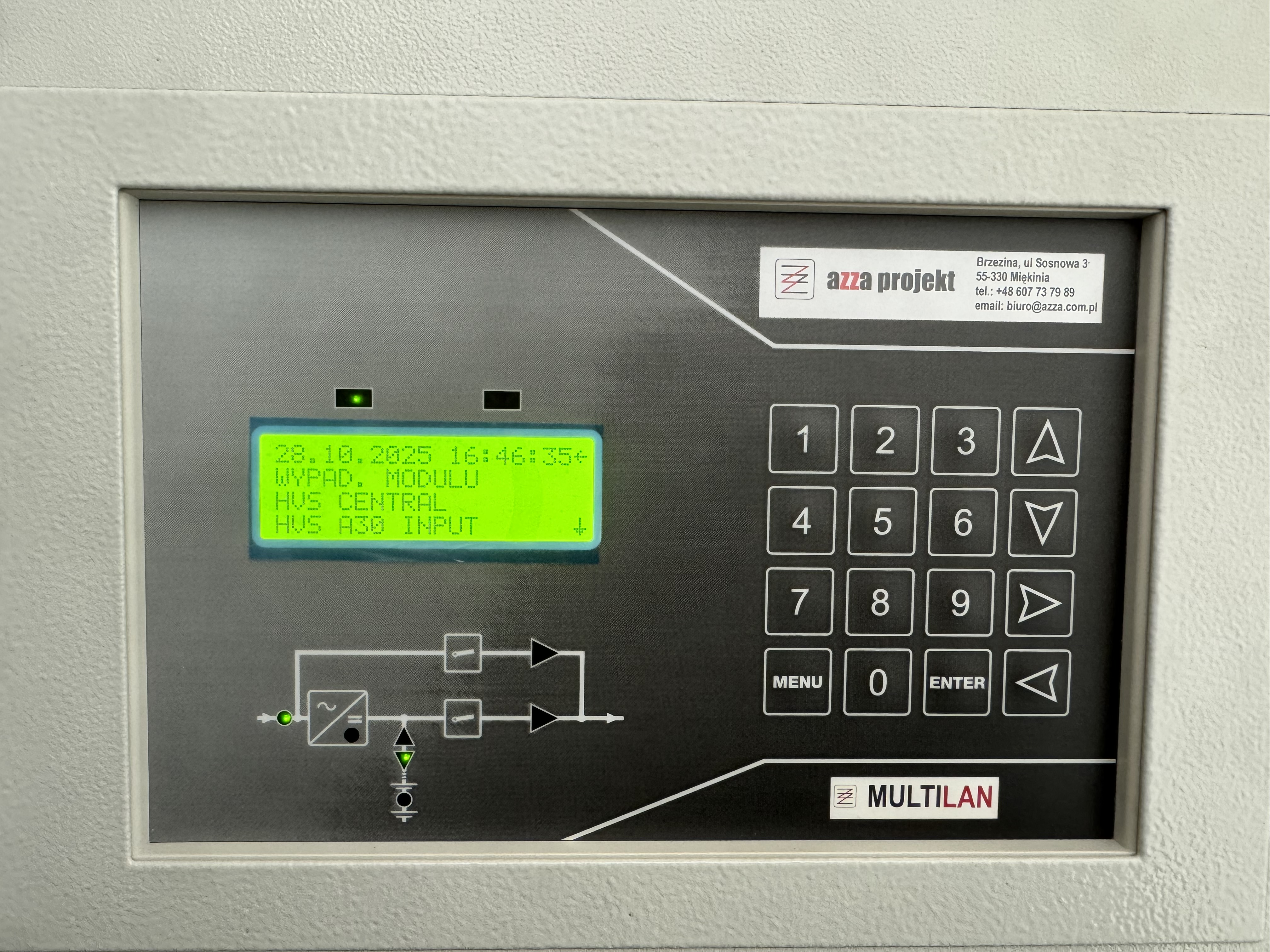 Panel diagnostyczny systemu